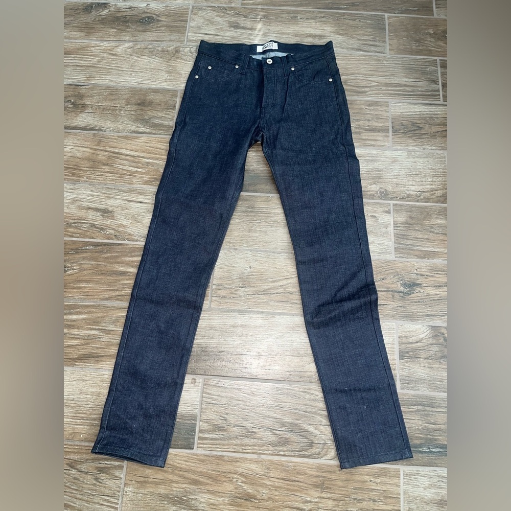 Naked and Famous Denim jeans- super guy indigo herringbone
